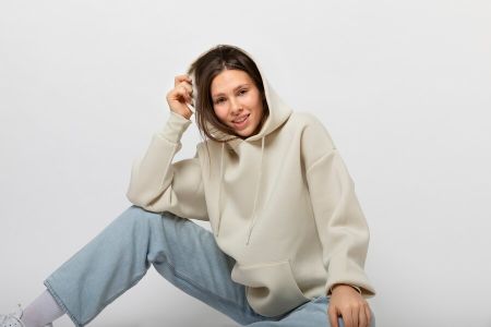 Beige Plain Hoodie (Aksh)