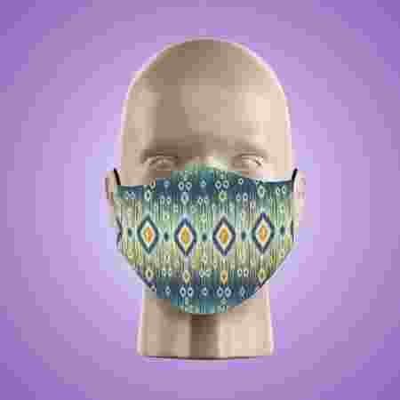 Geometric Ikat Pattern Face Mask